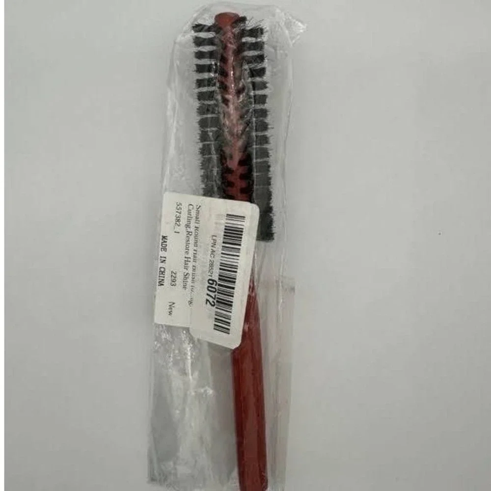 Small Round Hair Brush for Curling and Shine Wooden Handle Styling Tool New